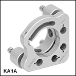 Ø1in Kinematic Mirror Mount, 3 Adjusters, Monolithic Optic Retention