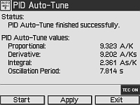 PID Auto-Tune Screen