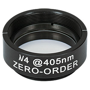 WPQ10M-405 - Ø1in Zero-Order Quarter-Wave Plate, SM1-Threaded Mount, 405 nm