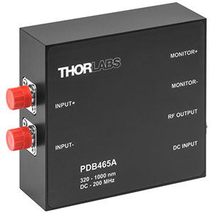 PDB465A - Fixed Gain Balanced Amp. Photodetector, 200 MHz, Si, 320 - 1000 nm