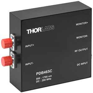 PDB465C - Fixed Gain Balanced Amp. Photodetector, 200 MHz, InGaAs, 800 - 1700 nm