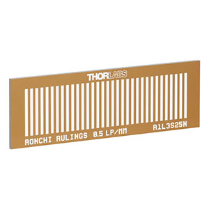 R1L3S25N - Ronchi Ruling Test Target, 3in x 1in, 0.5 lp/mm