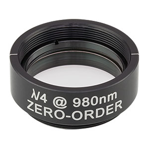 WPQ10M-980 - Ø1in Zero-Order Quarter-Wave Plate, SM1-Threaded Mount, 980 nm