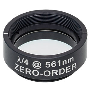 WPQ10M-561 - Ø1in Zero-Order Quarter-Wave Plate, SM1-Threaded Mount, 561 nm