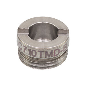 C710TMD-B - f = 1.5 mm, NA = 0.53, WD = 0.4 mm, Mounted Aspheric Lens, ARC: 600 - 1050 nm