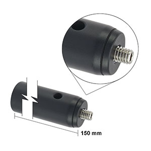 TRA150/M - Ø12.7 mm Aluminum Post, M4 Setscrew, M6 Tap, L = 150 mm