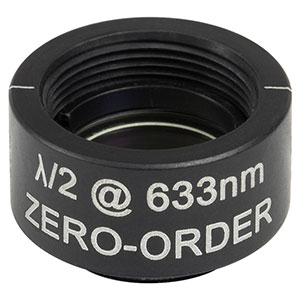 WPHSM05-633 - Ø1/2in Zero-Order Half-Wave Plate, SM05-Threaded Mount, 633 nm