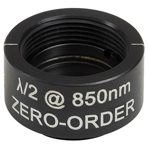 WPHSM05-850 - Ø1/2in Zero-Order Half-Wave Plate, SM05-Threaded Mount, 850 nm