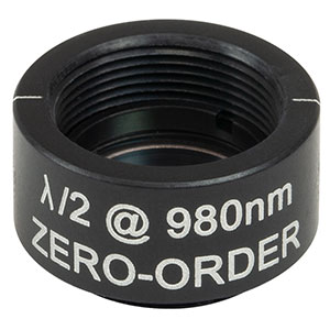 WPHSM05-980 - Ø1/2in Zero-Order Half-Wave Plate, SM05-Threaded Mount, 980 nm