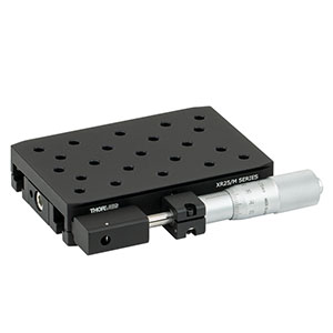 XR25P/M - 25 mm Travel Linear Translation Stage, Side-Mounted Micrometer, M6 x 1.0 Taps