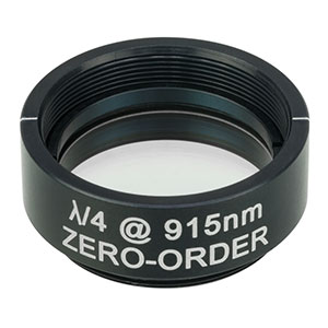 WPQ10M-915 - Ø1in Zero-Order Quarter-Wave Plate, SM1-Threaded Mount, 915 nm