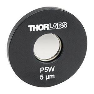 P5W - Ø1in Mounted Pinhole, 5 ± 1 µm Pinhole Diameter, Tungsten
