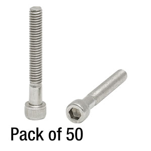 SH8S1250 - 8-32 Stainless Steel Cap Screws, 1.25in Long, 50 Pack