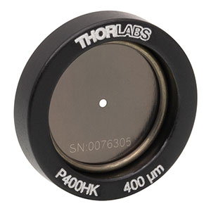 P400HK - Ø1/2in (12.7 mm) Mounted Pinhole, 400 ± 10 μm Pinhole Diameter, Stainless Steel