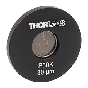 P30K - Ø1in Mounted Pinhole, 30 ± 2 μm Pinhole Diameter, Stainless Steel