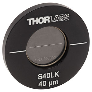 S40LK - Ø1in Mounted Slit, 40 ± 3 µm Wide, 10 mm Long