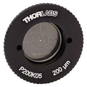 P200K05 - SM05-Threaded, Ø0.70in (17.8 mm) Mounted Pinhole, 200 ± 6 μm Pinhole Diameter, Stainless Steel