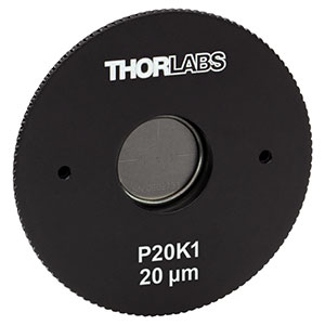 P20K1 - SM1-Threaded, Ø1.20in (30.5 mm) Mounted Pinhole, 20 ± 2 μm Pinhole Diameter, Stainless Steel