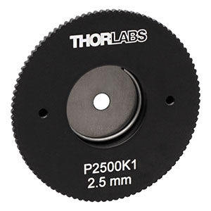 P2500K1 - SM1-Threaded, Ø1.20in (30.5 mm) Mounted Pinhole, 2500 ± 40 μm Pinhole Diameter, Stainless Steel