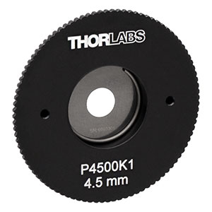 P4500K1 - SM1-Threaded, Ø1.20in (30.5 mm) Mounted Pinhole, 4500 ± 50 μm Pinhole Diameter, Stainless Steel