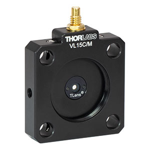 VL15C/M - Ø1.5 mm Aperture Tunable Lens, 30 mm Cage Mount, SM1 Threading, M4 x 0.7 Taps