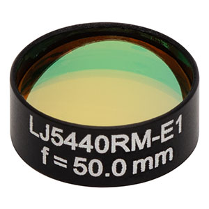 LJ5440RM-E1 - Ø1/2in Mounted Plano-Convex CaF₂ Cylindrical Lens, f = 50.0 mm, ARC: 2 - 5 μm 