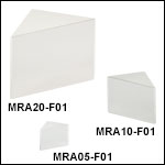 Right-Angle Prism Mirrors, UV-Enhanced Aluminum Coating (250 nm - 450 nm)