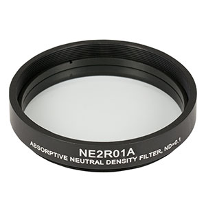 NE2R01A - Ø2in Absorptive ND Filter, SM2-Threaded Mount, Optical Density: 0.1