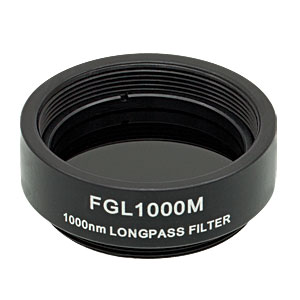 FGL1000M - Ø25 mm RG1000 Colored Glass Filter, SM1-Threaded Mount, 1000 nm Longpass