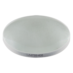 LA4725-405 - f = 75 mm, Ø1in UVFS Plano-Convex Lens, 405 nm V-Coat