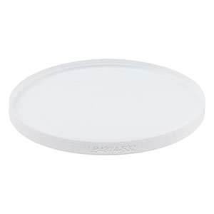 LB4374-532 - f = 1000 mm, Ø1in UV Fused Silica Bi-Convex Lens, 532 nm V-Coat