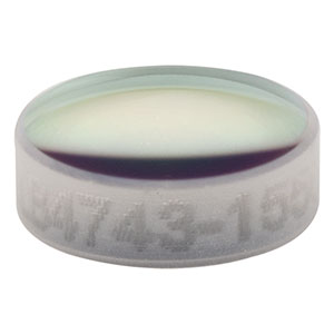 LB4743-1550 - f = 10 mm, Ø5 mm UV Fused Silica Bi-Convex Lens, 1550 nm V-Coating