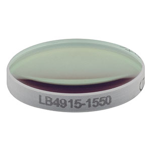 LB4915-1550 - f = 50 mm, Ø1/2in UV Fused Silica Bi-Convex Lens, 1550 nm V-Coating