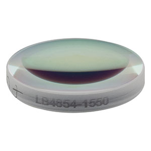 LB4854-1550 - f = 20 mm, Ø1/2in UV Fused Silica Bi-Convex Lens, 1550 nm V-Coating