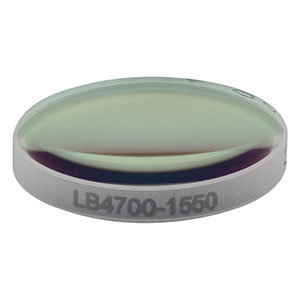 LB4700-1550 - f = 40 mm, Ø1/2in UV Fused Silica Bi-Convex Lens, 1550 nm V-Coating