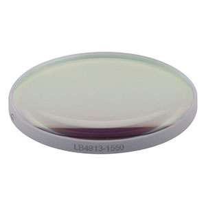 LB4913-1550 - f = 125 mm, Ø1in UV Fused Silica Bi-Convex Lens, 1550 nm V-Coating