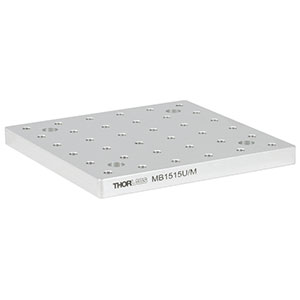 MB1515U/M - Unanodized Aluminum Breadboard, 150 mm x 150 mm x 12.7 mm, M6 Taps