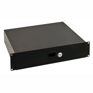 RAU200 - 19in Rack 2U Drawer with RAU001 Divider Kit, Lock, and Keys