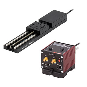 KMTS100E - 100 mm (3.94in) Motorized Translation Stage Bundled with Controller and Power Supply, 8-32 and 4-40 Taps