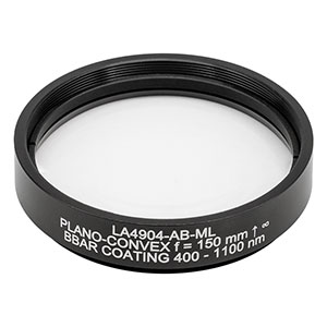 LA4904-AB-ML - Ø2in UVFS Plano-Convex Lens, SM2-Threaded Mount, f = 150 mm, ARC: 400 - 1100 nm