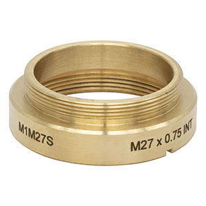 M1M27S - Brass Microscope Adapter with External SM1 Threads and Internal M27 x 0.75 Threads
