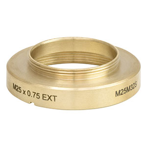M25M32S - Brass Microscope Adapter with External M25 x 0.75 Threads and Internal M32 x 0.75 Threads