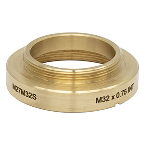 M27M32S - Brass Microscope Adapter with External M27 x 0.75 Threads and Internal M32 x 0.75 Threads