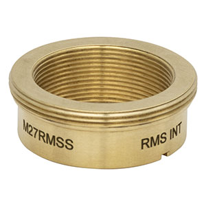 M27RMSS - Brass Microscope Adapter with External M27 x 0.75 Threads and Internal RMS Threads