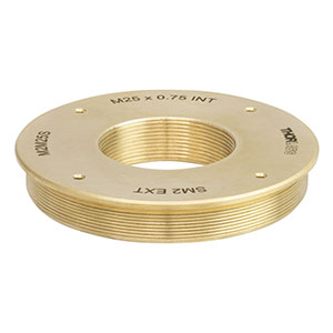 M2M25S - Brass Microscope Adapter with External SM2 Threads and Internal M25 x 0.75 Threads