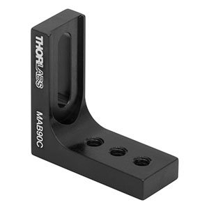 MAB90C - Mini-Series Slim Right-Angle Bracket with Counterbored Slot & Three 4-40 Tapped Holes
