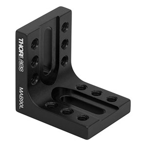 MAB90L - Mini-Series Slim Right-Angle Bracket with Counterbored Slots & Twelve 4-40 Tapped Holes