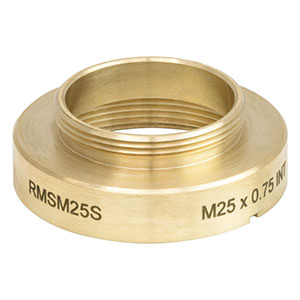 RMSM25S - Brass Microscope Adapter with External RMS Threads and Internal M25 x 0.75 Threads