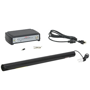 HNL150RB - HeNe Laser, 632.8 nm, 15 mW, Fluctuating Polarization, 100 - 240 VAC Power Supply Included