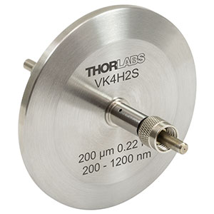 VK4H2S - Fiber Feedthrough for KF40 Flange, High OH, Ø200 µm Core, 200 - 1200 nm, 0.22 NA, SMA